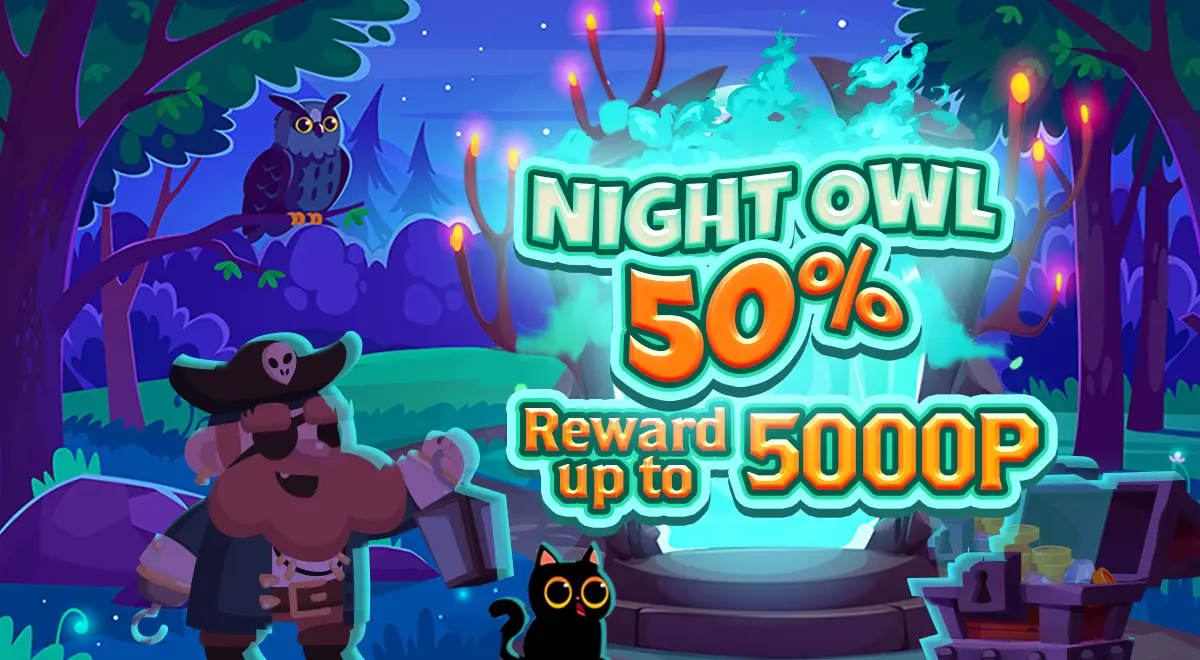 Exclusive offer for the night owl -50% cashback